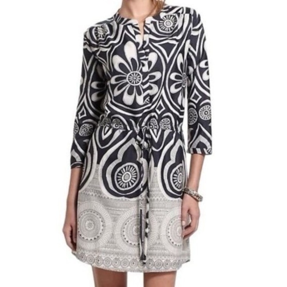 Anthropologie Maeve Gregarious Garden Satin Shirtdress Sz XSP Artsy Contemporary